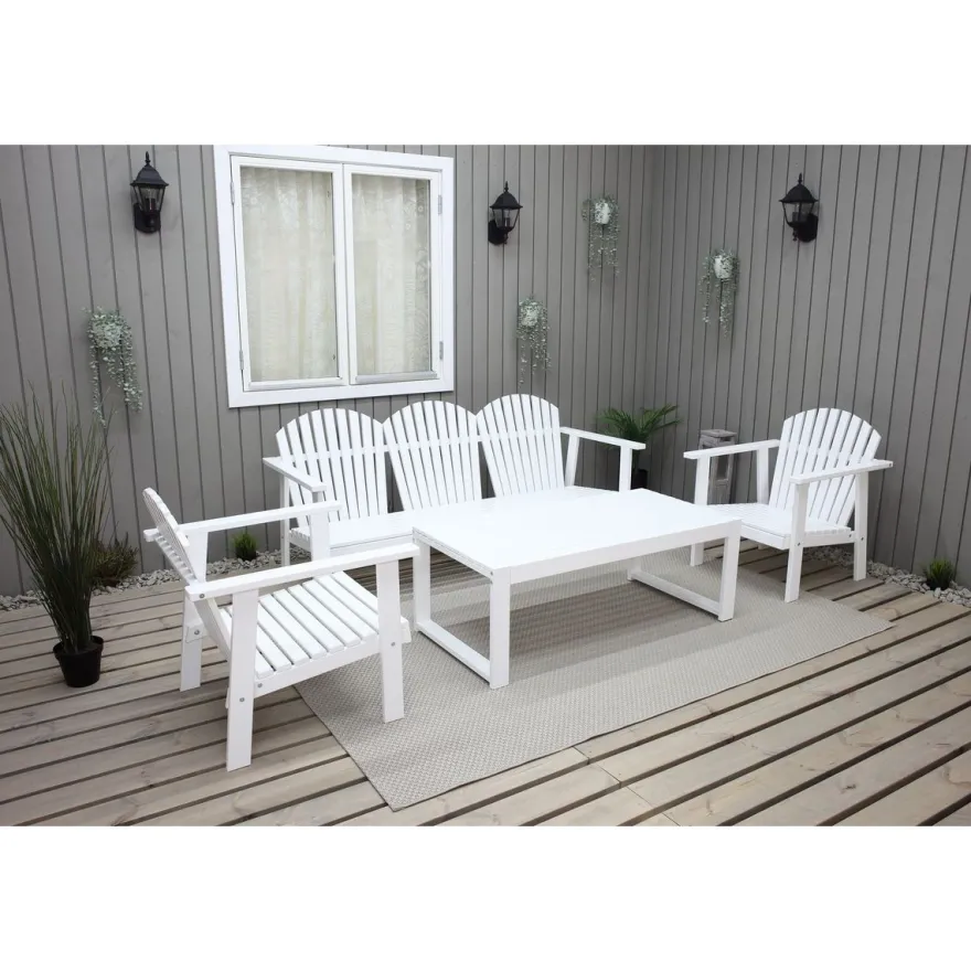 Oleskeluryhmä Baltic Garden Kungshamn 5-istuttava valkoinen