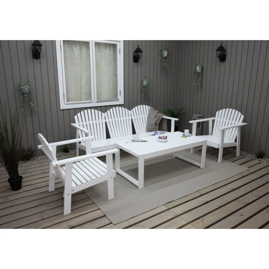 Oleskeluryhmä Baltic Garden Kungshamn 5-istuttava valkoinen