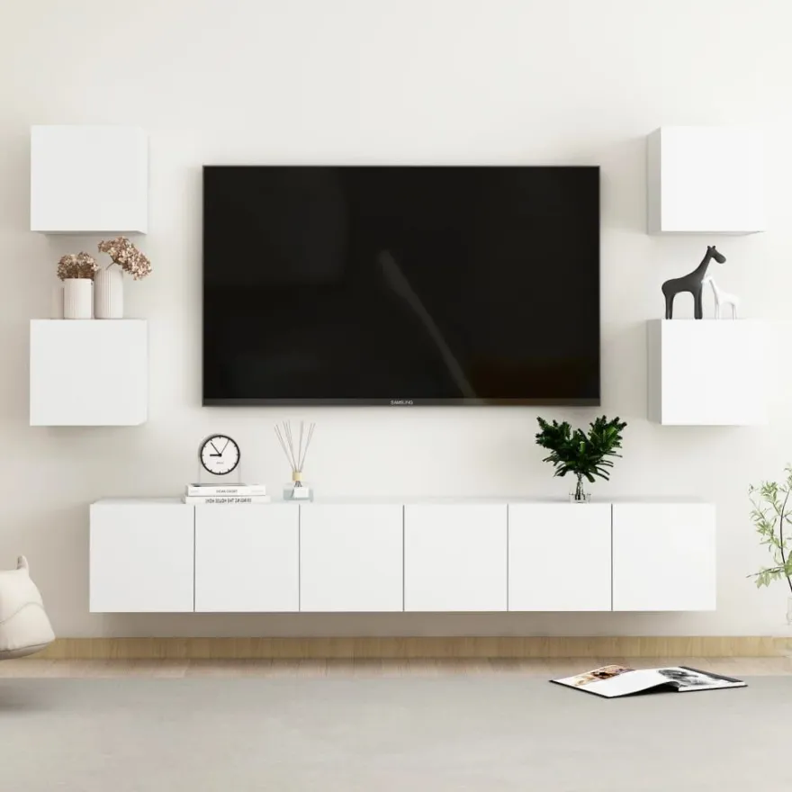 Olohuoneen seinäkaappisarja, 6- tai 7-osainen, eri värejä ja kokoja (06904)