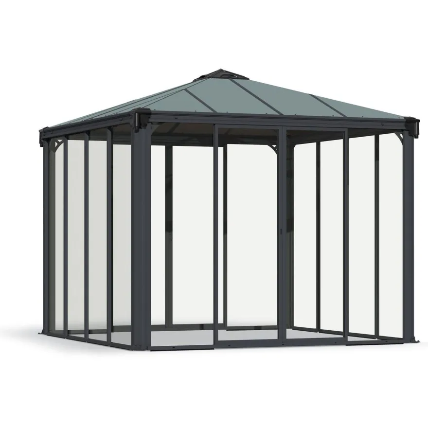 Ovellinen paviljonki Palram-Canopia Ledro 3000, 3x3m, 8,7m², harmaa