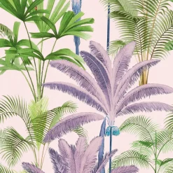 Paneelitapetti Mindthegap Palmeras, 1.56x3m, vaaleanpunainen