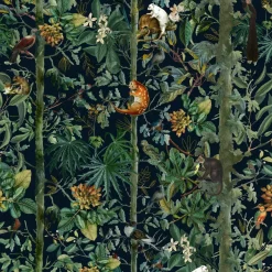Paneelitapetti Mindthegap Wildlife of papua, 1.56x3m, vihreä/musta