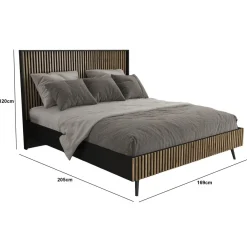 Parisänky Linento Furniture FRN-9008, musta/atlassetri