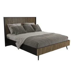 Parisänky Linento Furniture FRN-9008, musta/atlassetri