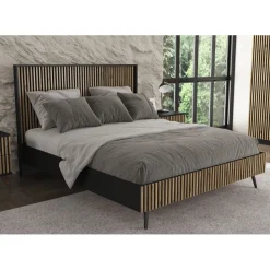 Parisänky Linento Furniture FRN-9008, musta/atlassetri