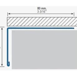 Parvekelista Euroshrink rst 280s, 55x80mm, kiiltävä teräs