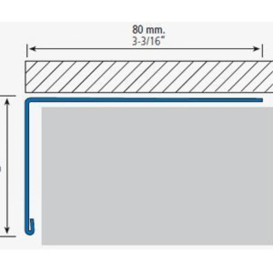Parvekelista Euroshrink rst 280s, 55x80mm, kiiltävä teräs