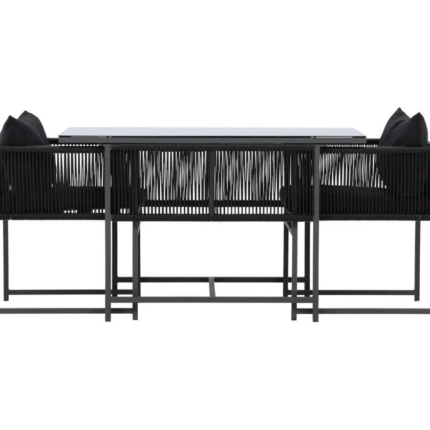 Parvekeryhmä Venture Home Noto, 120x60cm Noto-pöytä + 2 Noto-tuolia, musta