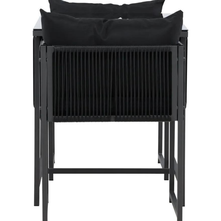 Parvekeryhmä Venture Home Noto, 120x60cm Noto-pöytä + 2 Noto-tuolia, musta