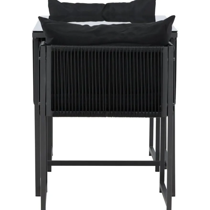 Parvekeryhmä Venture Home Noto, 120x60cm Noto-pöytä + 2 Noto-tuolia, musta