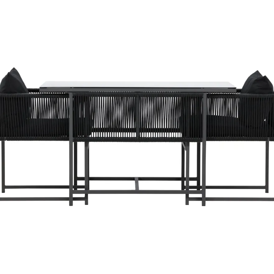 Parvekeryhmä Venture Home Noto, 120x60cm Noto-pöytä + 2 Noto-tuolia, musta