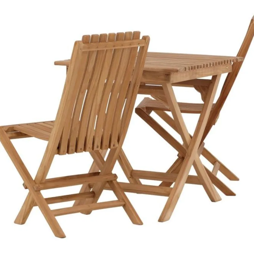 Parvekeryhmä Venture Home, 70x70cm Ghana-taittopöytä + 2 Ghana-taittotuolia
