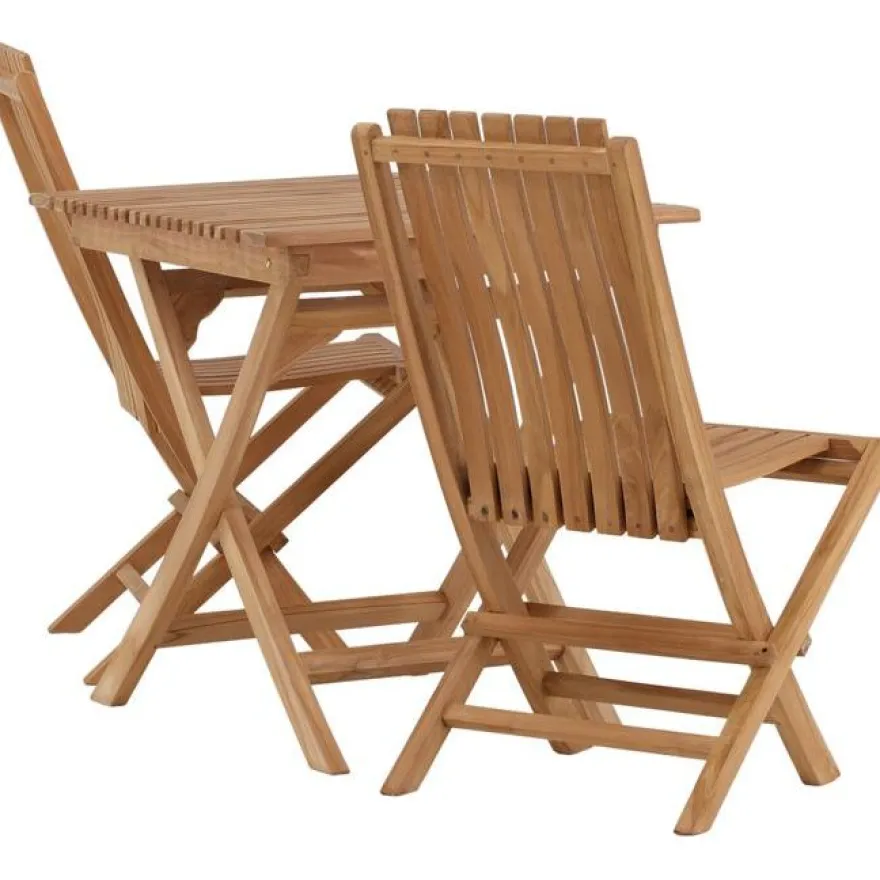 Parvekeryhmä Venture Home, 70x70cm Ghana-taittopöytä + 2 Ghana-taittotuolia