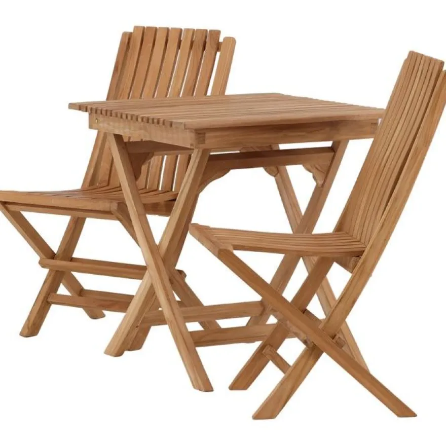 Parvekeryhmä Venture Home, 70x70cm Ghana-taittopöytä + 2 Ghana-taittotuolia