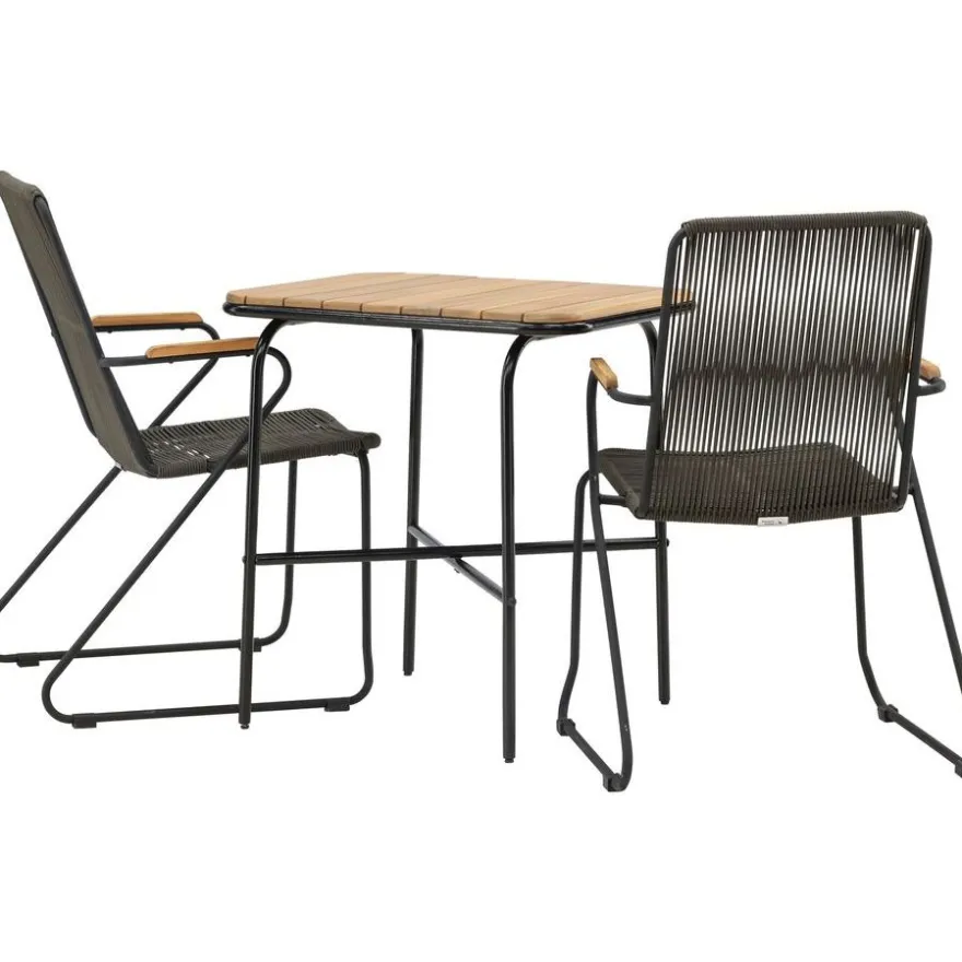 Parvekeryhmä Venture Home, 88x70cm Holmbeck-pöytä + 2 Bois-tuolia