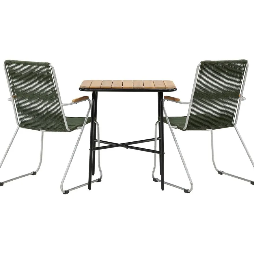 Parvekeryhmä Venture Home, 88x70cm Holmbeck-pöytä + 2 Bois-tuolia