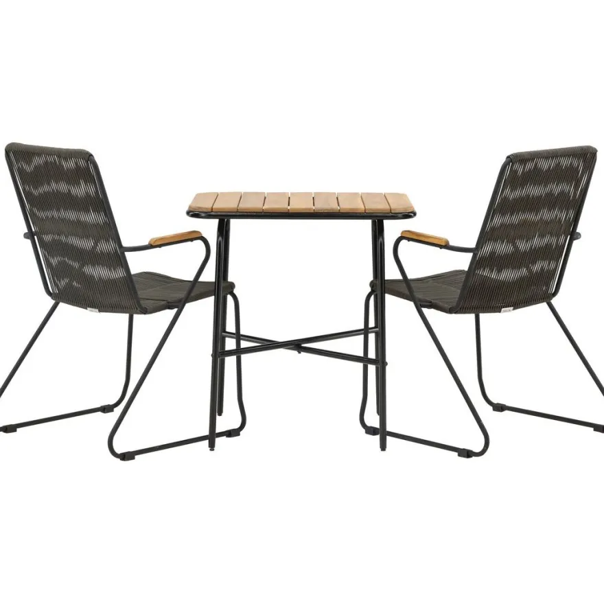 Parvekeryhmä Venture Home, 88x70cm Holmbeck-pöytä + 2 Bois-tuolia