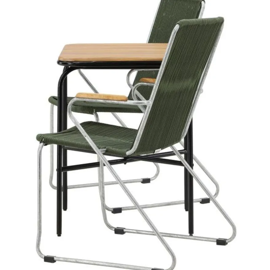 Parvekeryhmä Venture Home, 88x70cm Holmbeck-pöytä + 2 Bois-tuolia