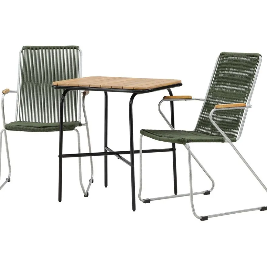 Parvekeryhmä Venture Home, 88x70cm Holmbeck-pöytä + 2 Bois-tuolia