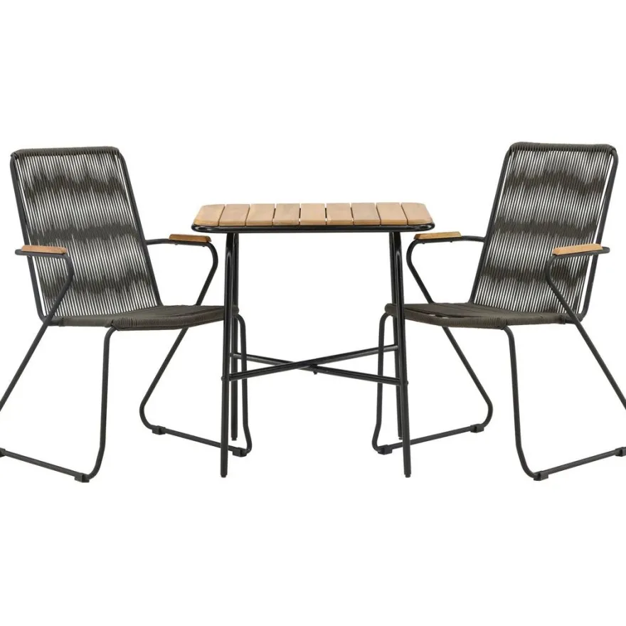 Parvekeryhmä Venture Home, 88x70cm Holmbeck-pöytä + 2 Bois-tuolia