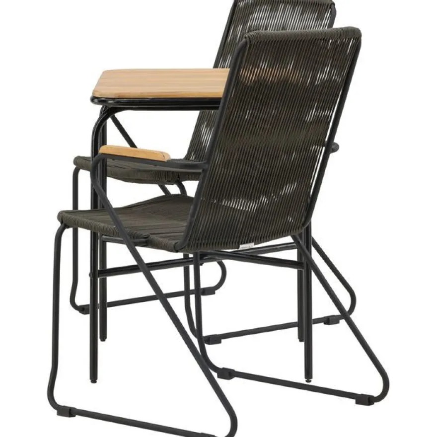 Parvekeryhmä Venture Home, 88x70cm Holmbeck-pöytä + 2 Bois-tuolia