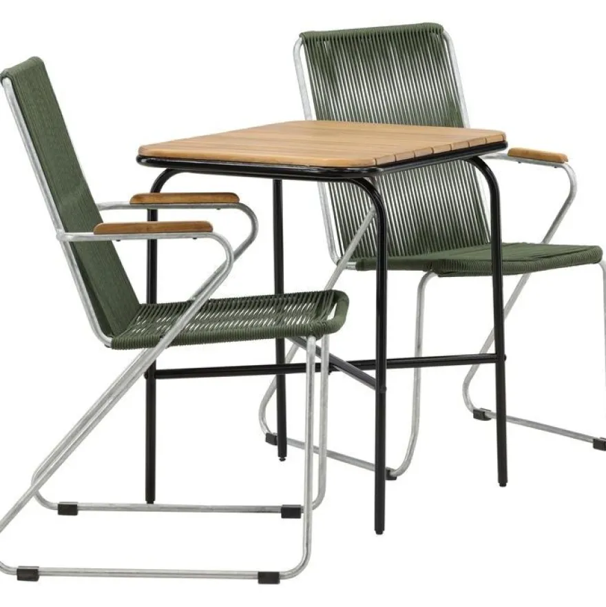 Parvekeryhmä Venture Home, 88x70cm Holmbeck-pöytä + 2 Bois-tuolia