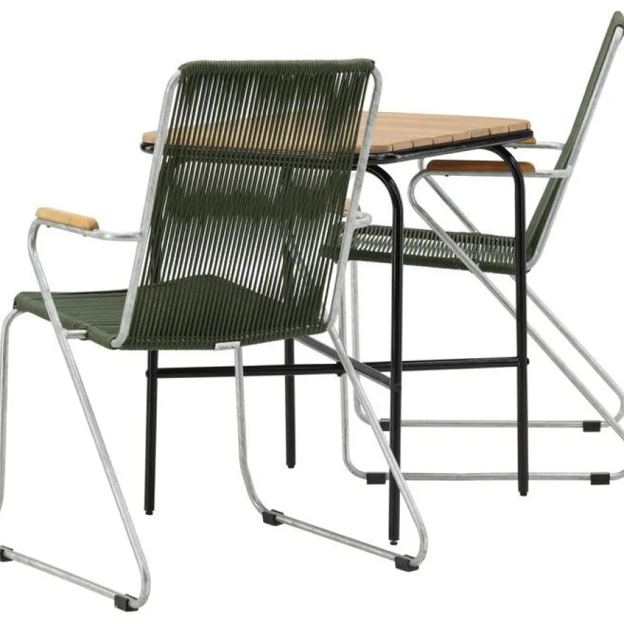 Parvekeryhmä Venture Home, 88x70cm Holmbeck-pöytä + 2 Bois-tuolia