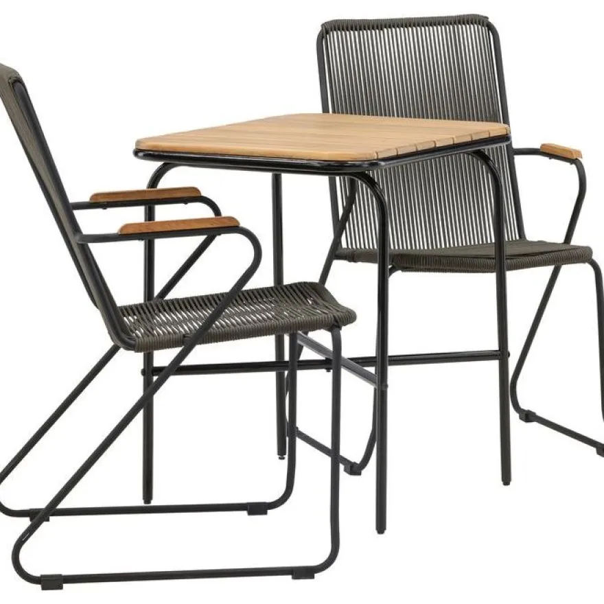 Parvekeryhmä Venture Home, 88x70cm Holmbeck-pöytä + 2 Bois-tuolia
