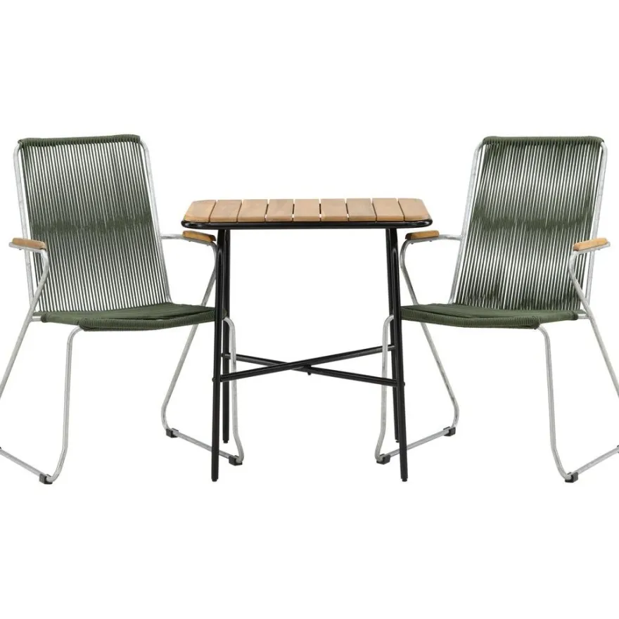 Parvekeryhmä Venture Home, 88x70cm Holmbeck-pöytä + 2 Bois-tuolia