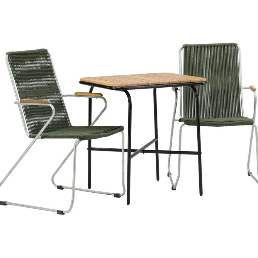 Parvekeryhmä Venture Home, 88x70cm Holmbeck-pöytä + 2 Bois-tuolia