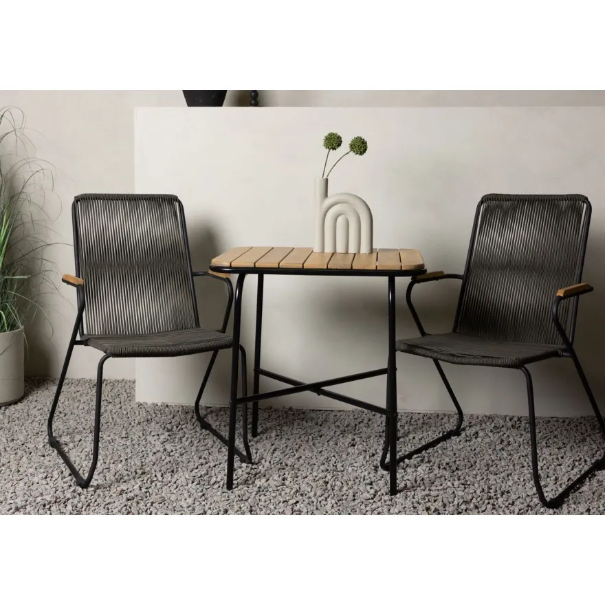 Parvekeryhmä Venture Home, 88x70cm Holmbeck-pöytä + 2 Bois-tuolia