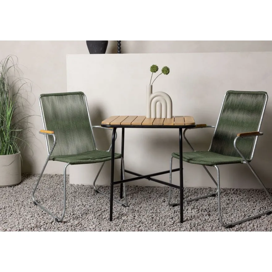 Parvekeryhmä Venture Home, 88x70cm Holmbeck-pöytä + 2 Bois-tuolia