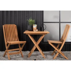 Parvekeryhmä Venture Home, 70x70cm Kenya-pöytä + 2 Ghana-taittotuolia