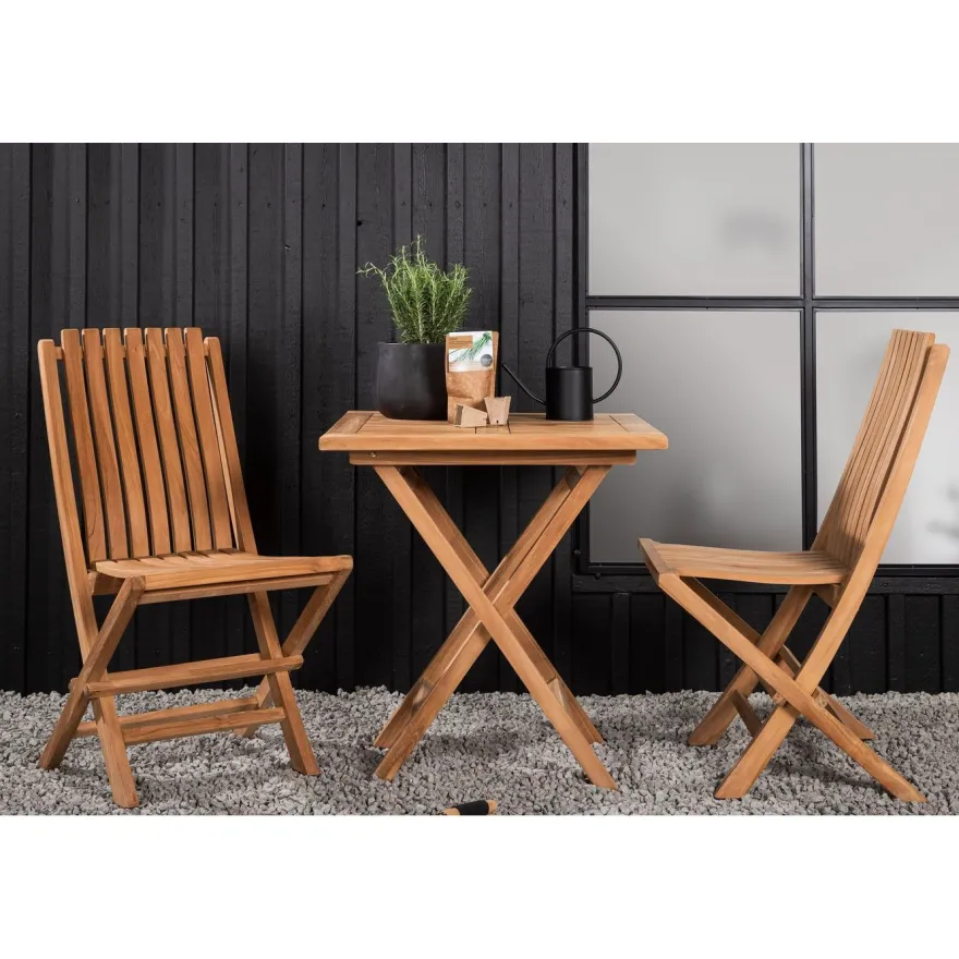 Parvekeryhmä Venture Home, 70x70cm Kenya-pöytä + 2 Ghana-taittotuolia