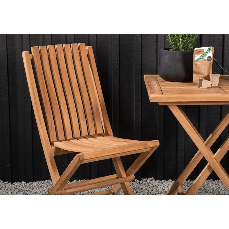 Parvekeryhmä Venture Home, 70x70cm Kenya-pöytä + 2 Ghana-taittotuolia