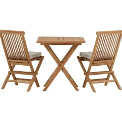 Parvekeryhmä Venture Home, 70x70cm Kenya-pöytä + 2 Kenya-taittotuolia, pehmusteilla