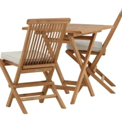 Parvekeryhmä Venture Home, 70x70cm Kenya-pöytä + 2 Kenya-taittotuolia, pehmusteilla