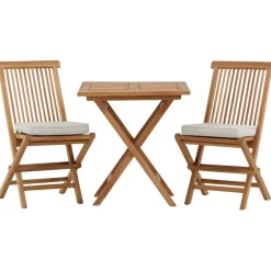 Parvekeryhmä Venture Home, 70x70cm Kenya-pöytä + 2 Kenya-taittotuolia, pehmusteilla