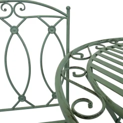 Parvekesetti Home4you Mint, pöytä + 2 tuolia, takorauta, antiikkivihreä