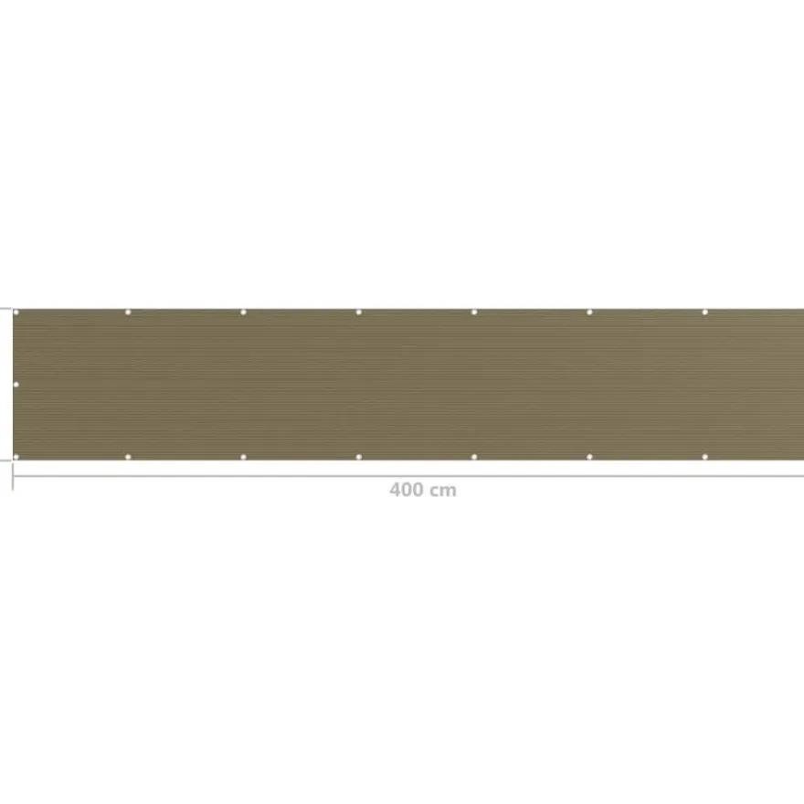 Parvekkeen suoja harmaanruskea 75x400 cm hdpe