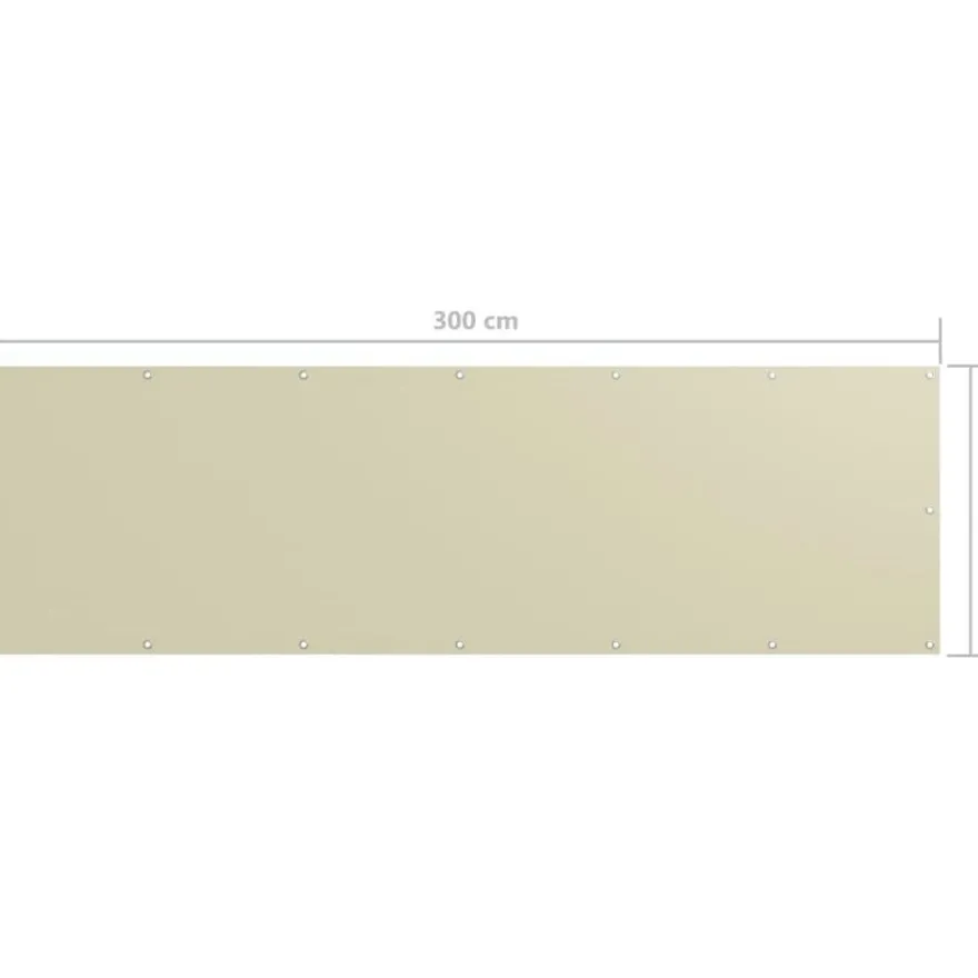 Parvekkeen suoja kerma 90x300 cm oxford kangas