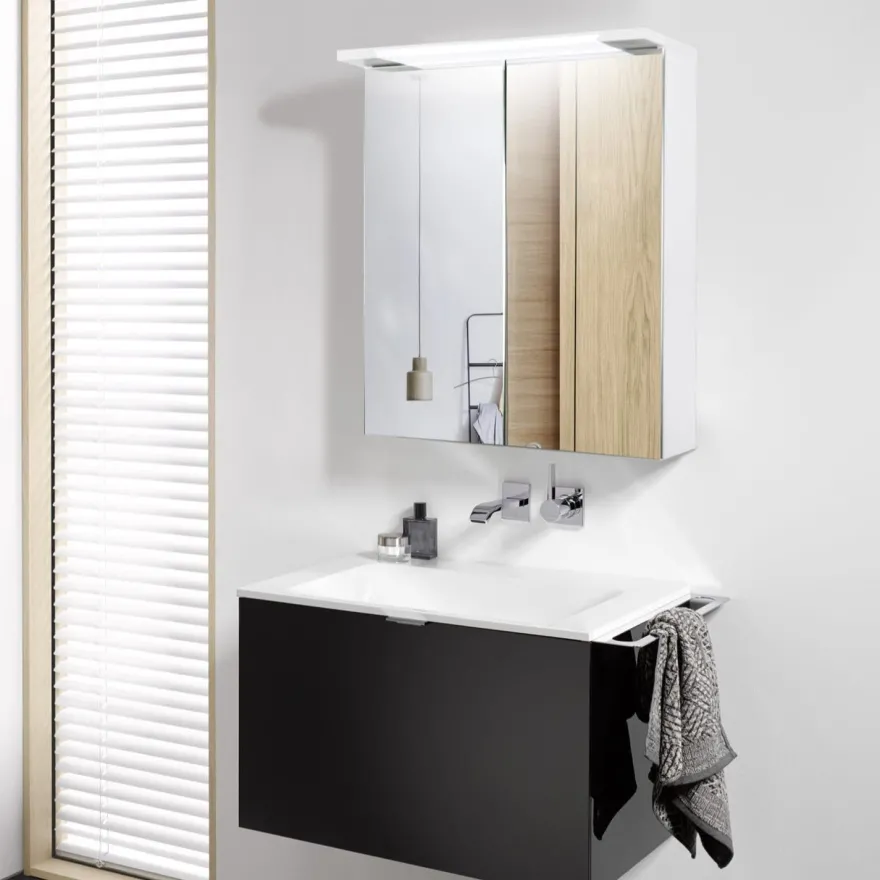 Peilikaappi LED-valaisimella Bathlife Glänsa, valkoinen, eri kokoja