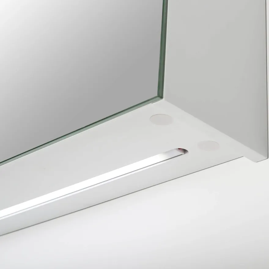 Peilikaappi LED-valaisimella Bathlife Glänsa, valkoinen, eri kokoja