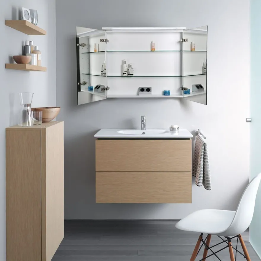 Peilikaappi LED-valaisimella Bathlife Glänsa, valkoinen, eri kokoja