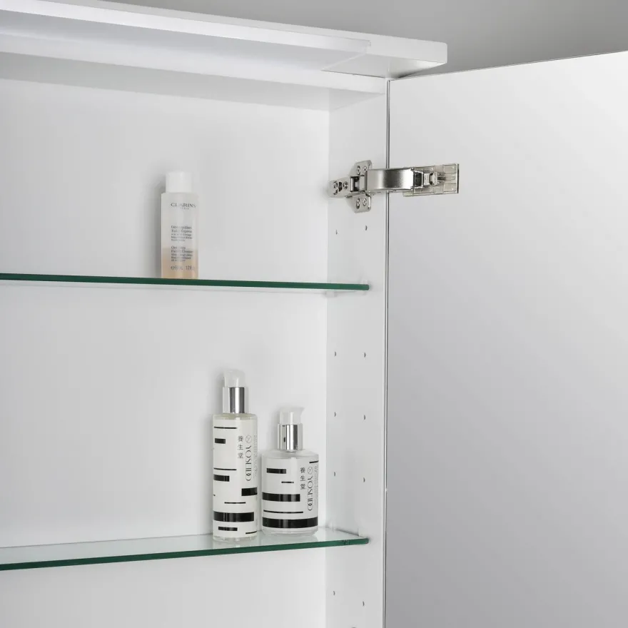 Peilikaappi LED-valaisimella Bathlife Glänsa, valkoinen, eri kokoja