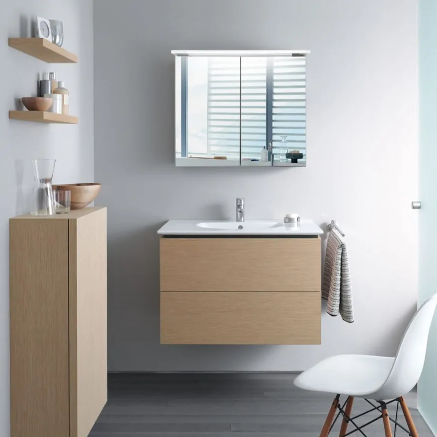Peilikaappi LED-valaisimella Bathlife Glänsa, valkoinen, eri kokoja