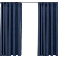 Pellavamaiset pimennysverhot koukuilla 2 kpl 140x175 cm