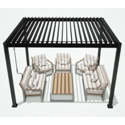 Pergola Home4you Mirador-111, 300x400cm, tummanharmaa
