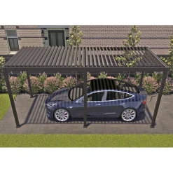 Pergola Home4you Mirador-111, 300x400cm, tummanharmaa