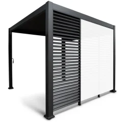 Pergolan säleikköpaneeli Home4you Mirador-111, 93x238 cm, tummanharmaa